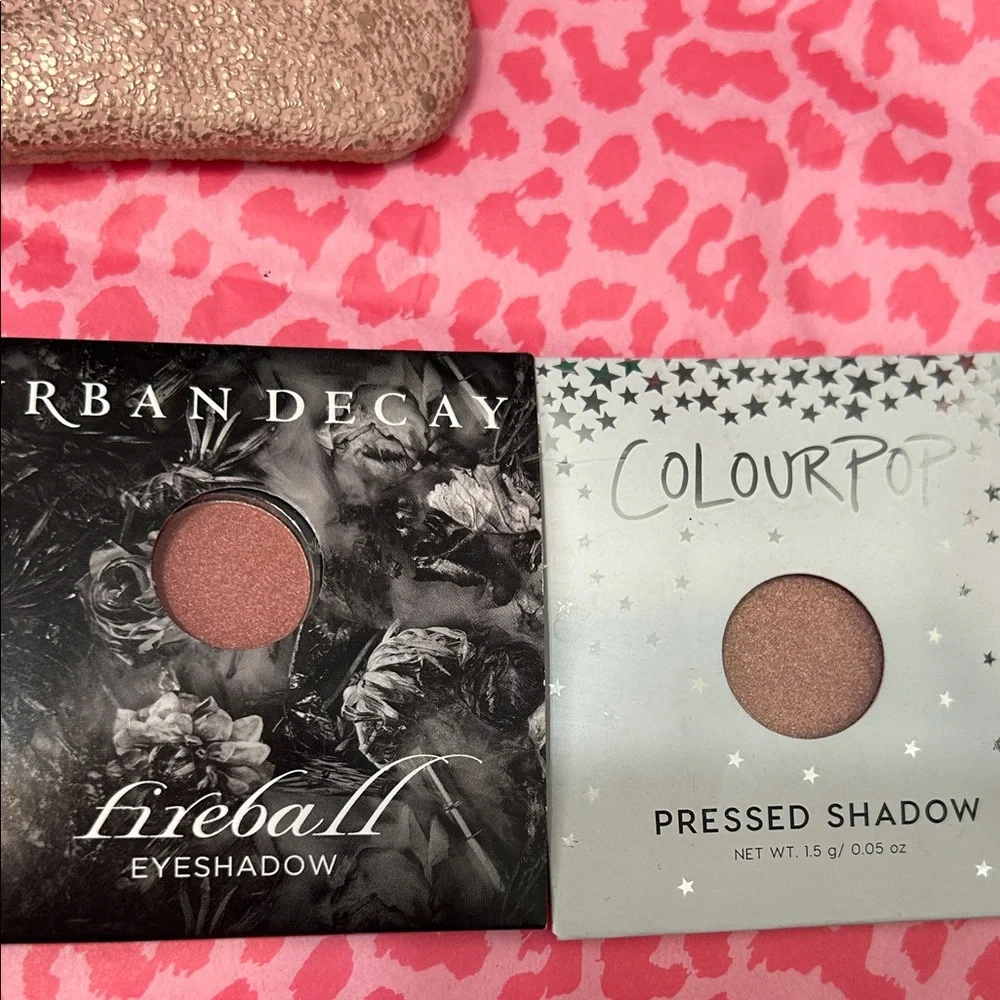 Ipsy Rose Gold Makeup Bag with Assorted Eyeshadows